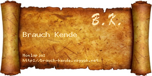 Brauch Kende névjegykártya